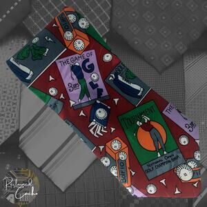 Red Cartoonish Golf Tie